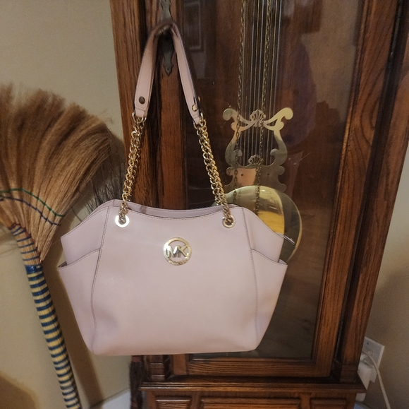 Michael Kors Powder Pink Leather Jet Set Travel Chain Tote - Picture 6 of 16